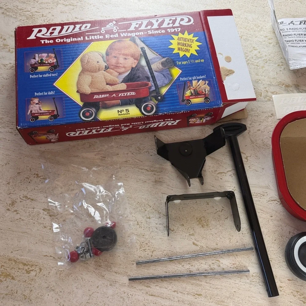 RADIO FLYER Red Wagon for Kids Model No 5 miniature open box